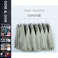 Fabricants de vêtements personnalisés automne et printemps nouveau 320 grammes chaîne sweat à capuche couleur unie Simple haut à manches longues