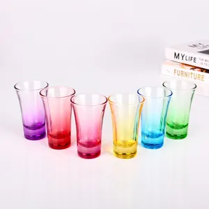 wholesale high quality set of 6 piece 2oz sublimation shot glass with gradient color