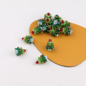 Christmas <b>Tree</b> Crystal <b>Glass</b> Pendant Themed Charm For Bag Keychain Gift Accessory Spring 2024 Yiwu Origin Plastic Resin - Product Image 1