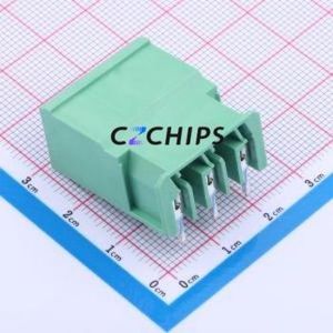 JL5EDGRC-76203G01 Plug-in Terminal Block Bent Lead Through Hole,P=7.62mm Board-to-Board / Socket - Closed 1x3P 7.62mm Green - Product Image 2