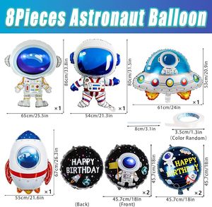 Palloncini all'ingrosso per ragazzi a tema spaziale: Astronauta, Navicella Spaziale, Razzo Planetario, Galassia in lamina di alluminio per feste di compleanno - Product Image 2