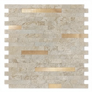Prêt à expédier : Carrelage mosaïque auto-adhésif moderne en parquet blanc de Carrare pour crédence de cuisine - Product Image 3