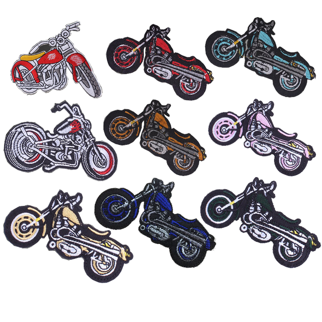 Wholesale Men's Embroidery Motorcycle Club Patches Punk Iron-On Eco-Friendly Nonwoven Felt Fabric Motorcycle Embroidered Patch