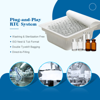 Cartucho de Vidrio Farmacéutico LINUO, Cartucho de Vidrio Borosilicato RTU de 3 ml con Tapón de Goma y Tapas Plateadas