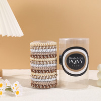 C&J Yanye Lot de 15 accessoires de luxe pour cheveux en boîte, chouchous tressés, élastiques à cheveux en tissu haute élasticité