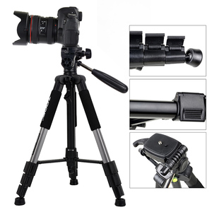 ZOMEI Q111 Gümüş Renkli Taşınabilir Alüminyum Alaşımlı Kamera <span class=keywords><strong>Tripod</strong></span>'u 5KG Taşıma Kapasitesi 145cm Maksimum Yükseklik Su Terazisi Halka Işık Flip CE - Product Image 4