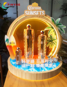 ชั้นวางอะคริลิคแบบมีไฟ LED สำหรับโฆษณาสินค้าบำรุงผิวและเครื่องสำอาง รูปทรงตัว L พร้อมโลโก้สั่งทำพิเศษ - Product Image 5