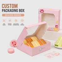 Scatole per Pasticceria in Carta con Finestra Pieghevole e Logo Personalizzato, per Torte, Biscotti, Pasticcini, Macaron, Ciambelle e Pane