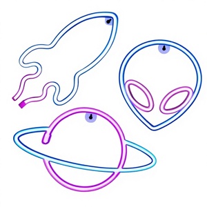 <span class=keywords><strong>ไฟ</strong></span>นีออน LED พลาสติกแบบแขวนตกแต่งผนังรูปดาวเคราะห์ จรวด หัวมนุษย์ต่างดาว สำหรับตกแต่งห้องนอน สไตล์อินสตาแกรม สร้างสรรค์ ตกแต่งผนัง - Product Image 1