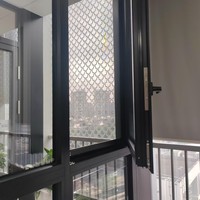 Ventanas Abatibles de Aluminio Modernas con Marco Negro AMJ NFRC Csa para Nigeria, Ventanas de Doble Vidrio con Ahorro de Energía