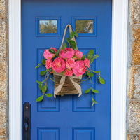 Guirlande de roses artificielles de style nouveau pour décoration transfrontalière, à suspendre à la porte ou dans un panier, vente en gros