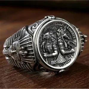 European and American hot sale new Horus Anubis Wanderer ancient Egyptian personality men's ring