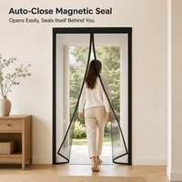 Moustiquaire magnétique pour porte, adaptée aux enfants, en polyester, pour la famille, pour patio et maison, mains libres