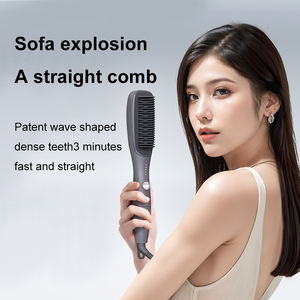 Cepillo Eléctrico de Cerámica para Alisar el Cabello, Anti-Escaldaduras, Calentamiento PTC, Temperatura Constante, Plancha y Rizador con 5 Ajustes de Temperatura - Product Image 2