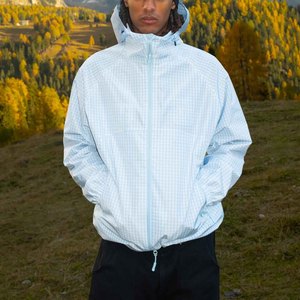 Custom Double Zippers Plaid Printed Sportwear Jogging <strong>Lightweight</strong> Casual Check Hooded Waterproof <strong>Jackets</strong> <strong>for</strong> <strong>Men</strong> - Product Image 1