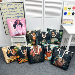 <span class=keywords><strong>Sac</strong></span> à main de grande capacité réutilisable Ladies <span class=keywords><strong>Flora</strong></span> Tropical Tote Canvas Shoulder Summer Handbag Beach Tote Bag GIRL - Product Image 5