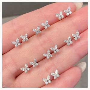 Pendientes de Oro Real de 18K y Diamantes Naturales Xinfly, Joyería de Moda Estilo Mariposa para Damas, para Bodas, Fiestas o Regalos - Product Image 1