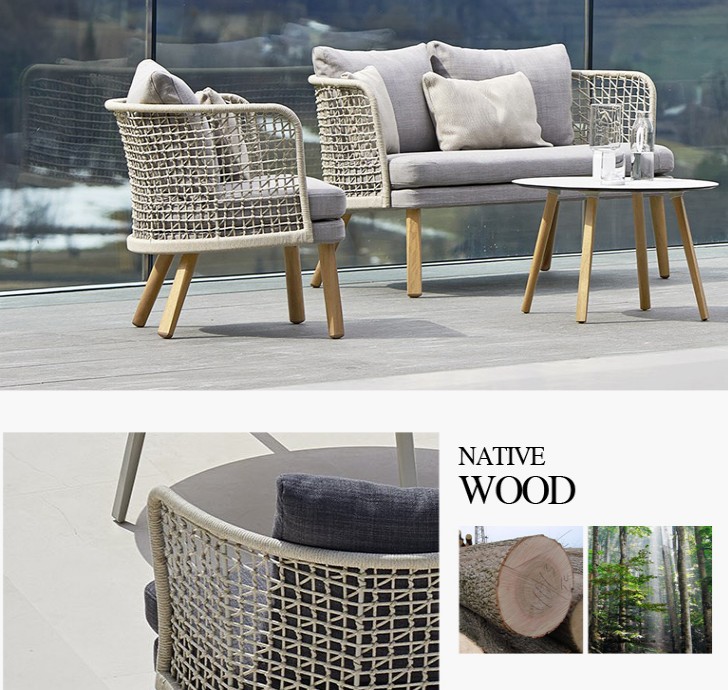 Popular New Outdoor Furniture Patio Garden Furniture Rope Sofa Set Modern Garden Furniture Carton