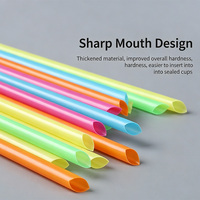 Pailles à boire en PP emballées individuellement 6x190mm, pailles jetables de qualité alimentaire, colorées, noires, transparentes pour café à emporter