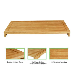 Estante de almacenamiento para tablas de cortar de bambú personalizado, de doble capa, ensanchado, hecho de bambú y madera naturales, estante específico para cocina. - Product Image 5