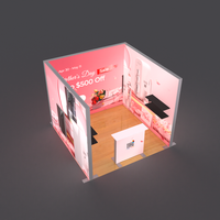 Promotion : Stand d'exposition modulaire lumineux en tissu SEG rétroéclairé 10x10 personnalisé pour événements promotionnels et fêtes