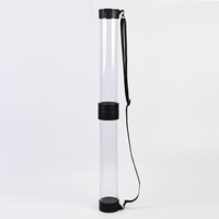 Tube de récupération de balles de pickleball portable OEM ODM personnalisé, 2 pièces détachables, tube PC transparent de 104 cm, 14 balles, avec sangle