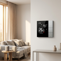 Termostato Digital Programable WIFI AC620F para Fan Coil de 2/4 Tubos, Diseño Cuadrado Moderno, Ahorro de Energía, Montaje en Pared, 220V, Efecto Llama