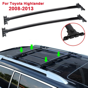 FOR 2008-2013 Toyota Highlander Aluminum Alloy Roof <b>Rack</b> <b>Rail</b> Crossbar Off-Road Vehicle Accessories Luggage <b>Rack</b> - Product Image 4