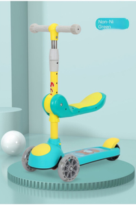Trottinette 3-en-1 en plastique pour enfants avec musique et siège, pliable, hauteur réglable, pour les <span class=keywords><strong>2</strong></span>-12 ans - Product Image 3