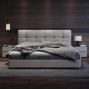 Meubles de chambre à coucher en bois de luxe moderne, lits rembourrés doux, lit double taille Queen, cadre de lit et ensemble de <span class=keywords><strong>matelas</strong></span> avec design de rangement - Product Image 6
