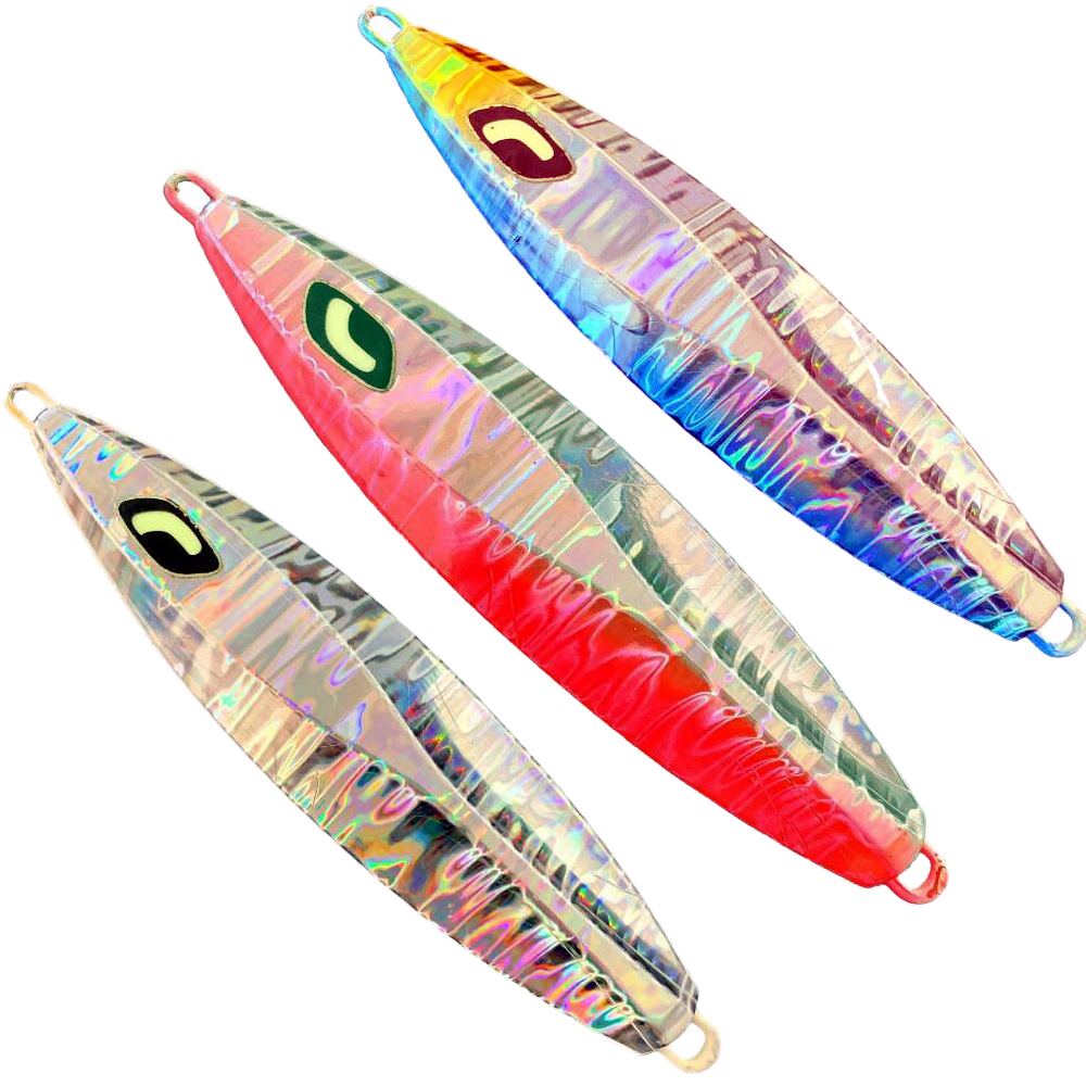 Guosong OEM 40g to 200g Flat Slow Fall Pitch Jigging Fishing Metal Jig  Molds Tuna Boat Fishing Lure