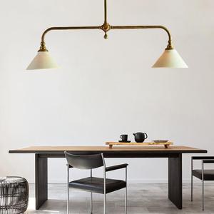 Pendentif industriel en métal laiton métal lin abat-jour chambre à coucher salle à manger éclairage décoratif <span class=keywords><strong>Piaf</strong></span> grande lumière pendentif linéaire - Product Image 1