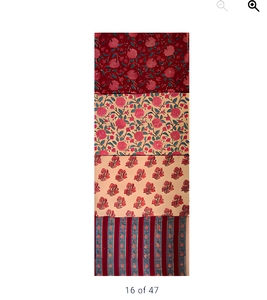 Hand Block Printed Cotton Fabric <b>Set</b> Maroon Beige Floral Buta Stripe Pattern Dress Material For Kurta Suit Dupatta <b>Sewing</b> Craft - Product Image 2