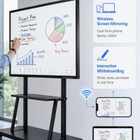 Tableau blanc interactif intelligent 110 pouces 4K avec écran tactile, écran plat interactif pour l'enseignement scolaire