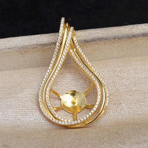 Colgante Grande de Plata S925 con Forma de Gota, 12-14 mm, Accesorio para Joyería de Perlas, Producto Semiacabado JG5979 - Product Image 4