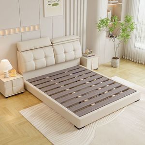 Cama Doble de 1.8m Estilo Italiano con Almacenamiento, Cojín Suave, Base Baja, Diseño Moderno, Cama Matrimonial para Recámara Principal - Product Image 3