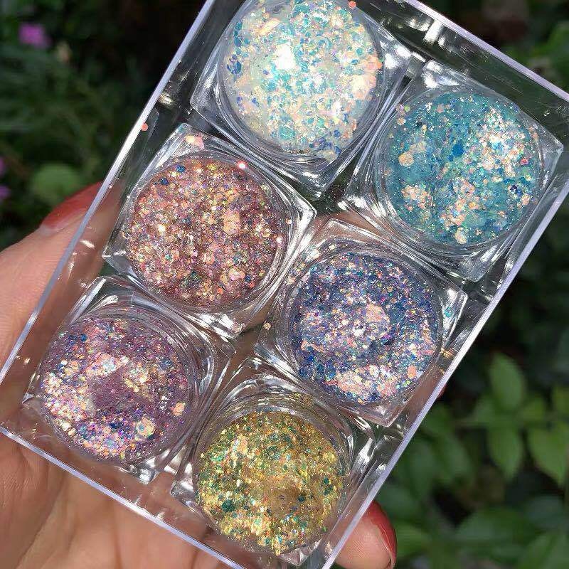 Лидер продаж, блестящие тени для век свободного цвета, пигмент, косметические хлопья, один блеск, гелевые тени для век, кремовые тени для век