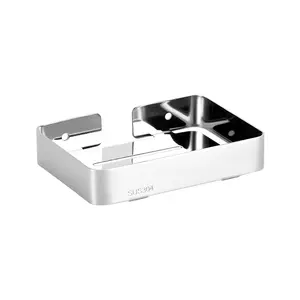 High Quality Stainless Steel Bathroom Wall Mounted Square Shower Soap Dishes Holder Tray Rack