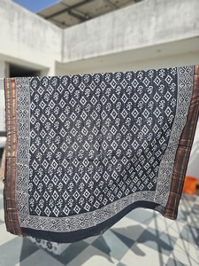 Handmade Wooden Block Print <b>Sarongs</b>, Pareos & Scarves Lightweight Cotton Beachwear for Women, Elegant & Stylish - Product Image 6