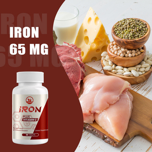 OEM ferro 65mg con compresse di vitamina C con integratori di ferro ad alta potenza compresse di assorbimento energetico e ferro supporto integratore alimentare - Product Image 4