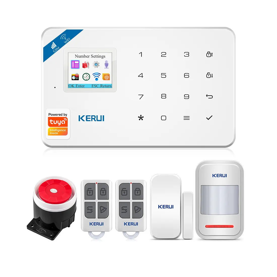 Factory Hot Sale W181 Wifi Gsm Smart Home Security Alarm System Tuya Wireless Alarm System With Motion Detector Door Sensor