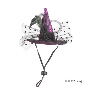 Sombrero <span class=keywords><strong>de</strong></span> <span class=keywords><strong>bruja</strong></span> para mascotas <span class=keywords><strong>de</strong></span> Halloween, decoración <span class=keywords><strong>de</strong></span> bola <span class=keywords><strong>de</strong></span> gato, sombrero puntiagudo <span class=keywords><strong>de</strong></span> encaje para accesorios <span class=keywords><strong>de</strong></span> fotomatón - Product Image 2