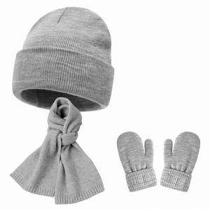 Ensemble bonnet, gants et écharpe tricotés pour enfants, automne-hiver, chauds et confortables - Product Image 3