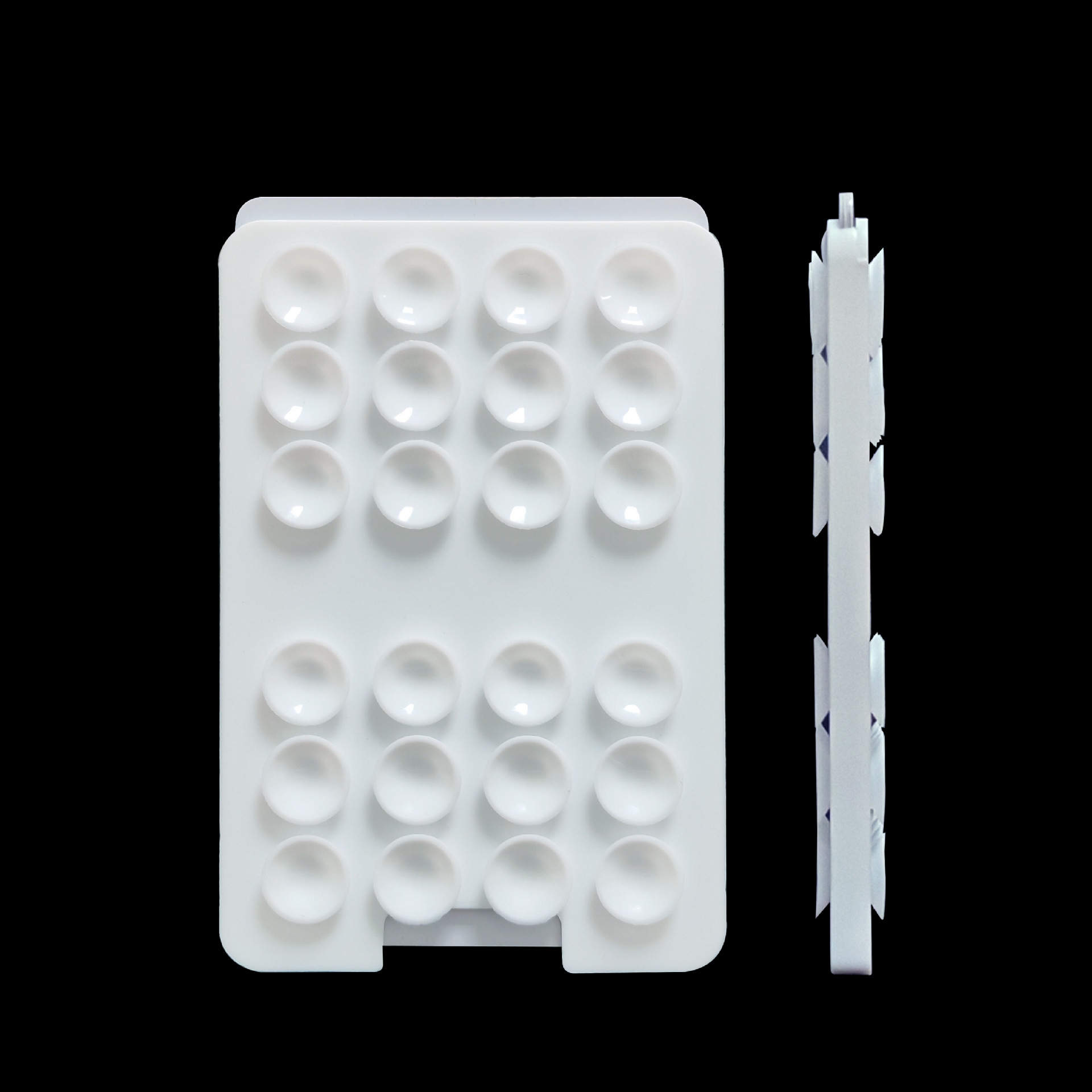 White Card insertion, double-sided suction cup, logo