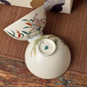 Tazón de Arroz de Cerámica con Base Alta, Estilo Lujoso para el Hogar, Marca Flower - Product Image 2