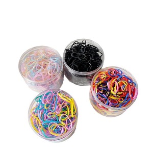 Bandas Elásticas Desechables de Colores para el Cabello, Gruesas, Negras, para Adultos y Mujeres, Tamaño Pequeño, de Resina Plástica, Estilo Fresco y Dulce - Product Image 5