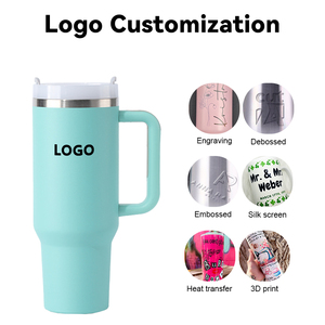 Gobelet isotherme personnalisé de 40 oz et 30 oz avec poignée, tasse en métal à double paroi en acier inoxydable, pour les voyages, le camping et le café - Product Image 6