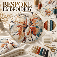 Parure de lit 3 pièces en coton brodé Alenhome Rosette, design personnalisé, certifiée Oeko-Tex, drap-housse extra profond, taie d'oreiller, OEM ODM