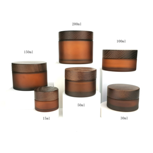 Barattolo di <span class=keywords><strong>vetro</strong></span> smerigliato 200ml 150ml 100ml barattoli cosmetici di bambù <span class=keywords><strong>50</strong></span> <span class=keywords><strong>ml</strong></span> 30 <span class=keywords><strong>ml</strong></span> Barattolo di <span class=keywords><strong>vetro</strong></span> da 15 <span class=keywords><strong>ml</strong></span> con coperchio di bambù coperchio di legno per la crema per il viso - Product Image 4