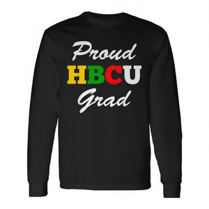T-shirt a maniche lunghe per laureati HBCU, abbigliamento per ex studenti universitari afroamericani - Product Image 2